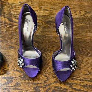 Marciano Purple heels with rhinestones
